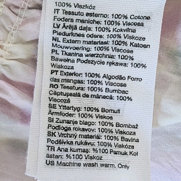 & Other Stories Peplum Blouse‎ Womens Small Floral Pastel Puff Sleeve Crop Shirt - Picture 15 of 16